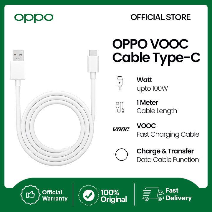 OPPO White VOOC C-Type Cable DL129 | OPPO Official Stores– OPPO Pakistan